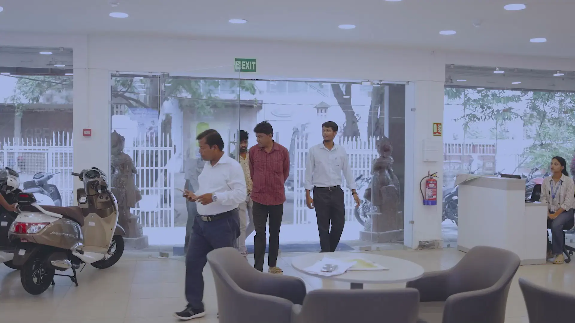 Inside the SG TVS showroom in Mancheswar, Bhubaneswar